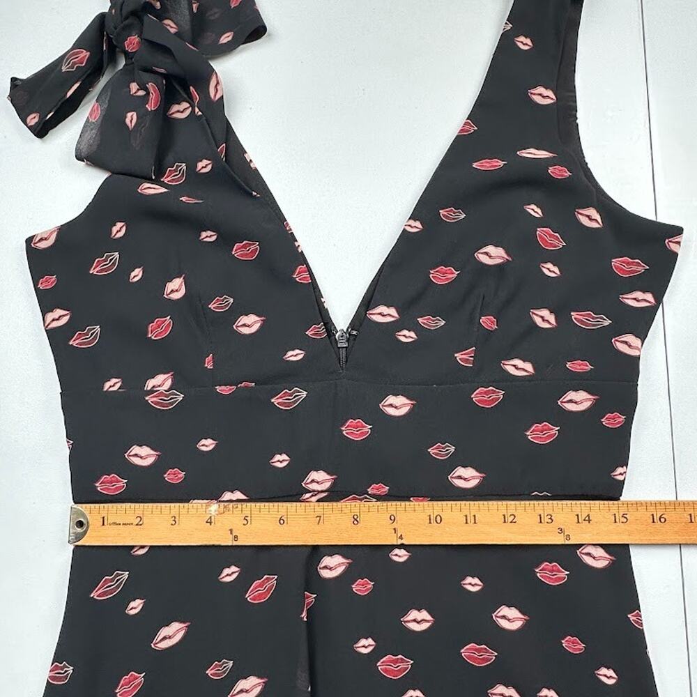 Hutch Dress Womens 10 Black Lips Sleeveless V Neck Feminine Romantic Whimsy - Picture 12 of 15